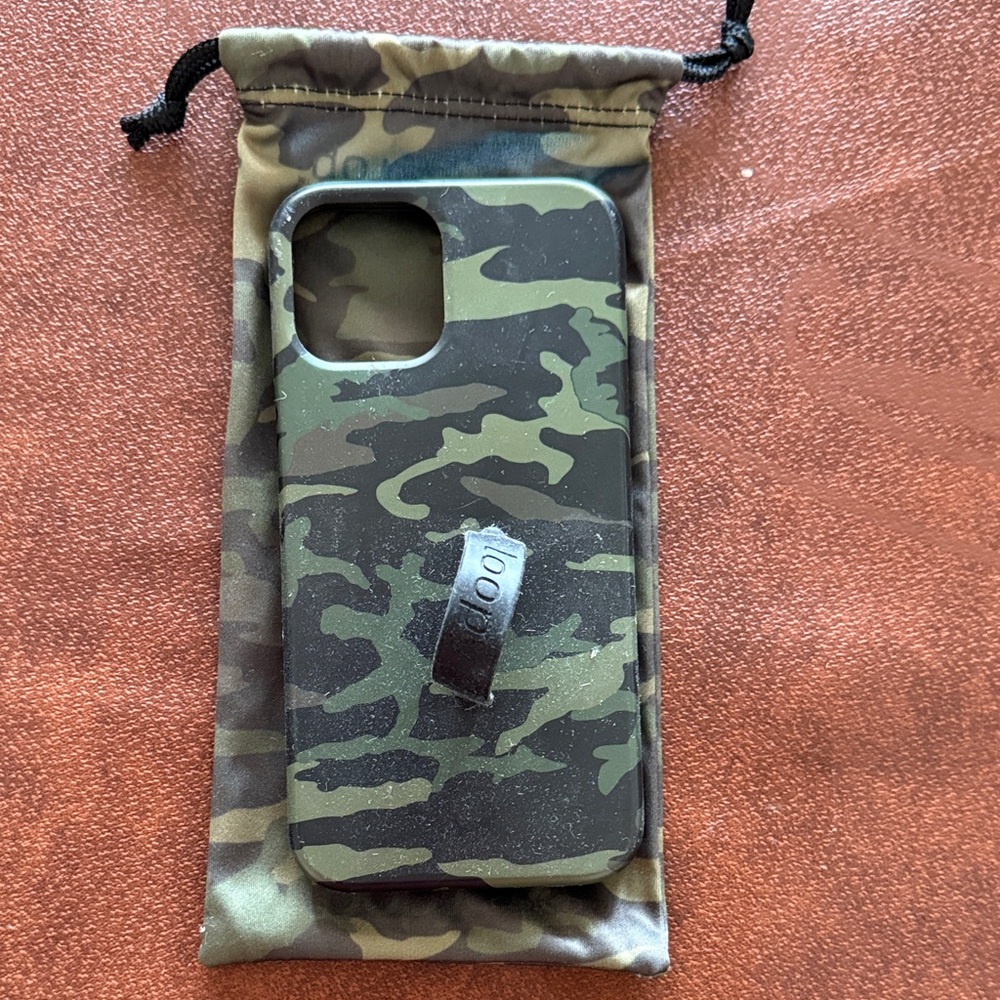 Loopy Camouflage Phone Case with loop. iPhone 15 pro